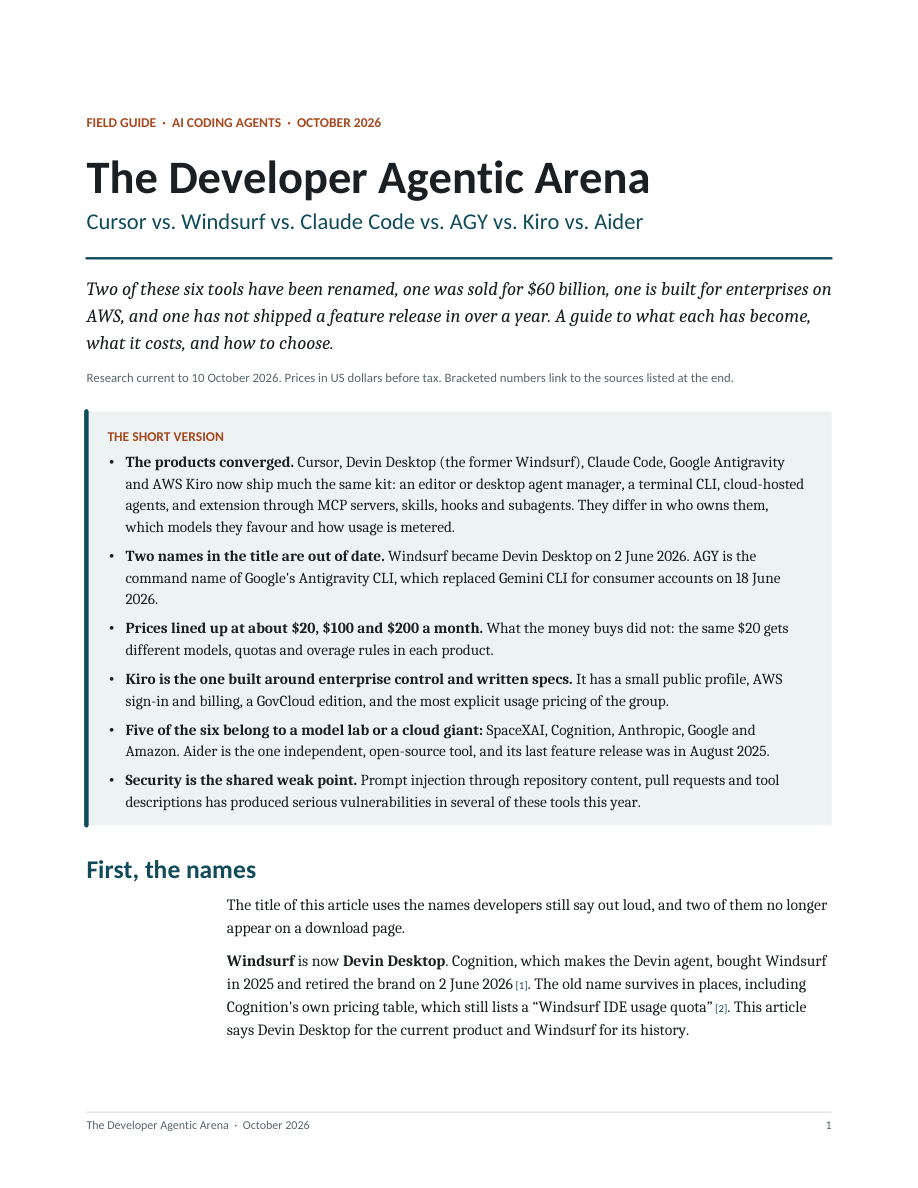 The Developer Agentic Arena Cover