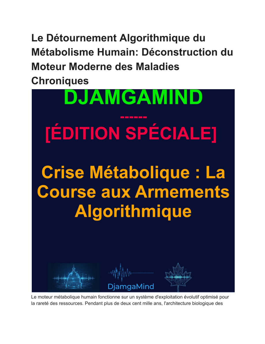 Le DéTournement Algorithmique Du MéTabolisme Humain Cover