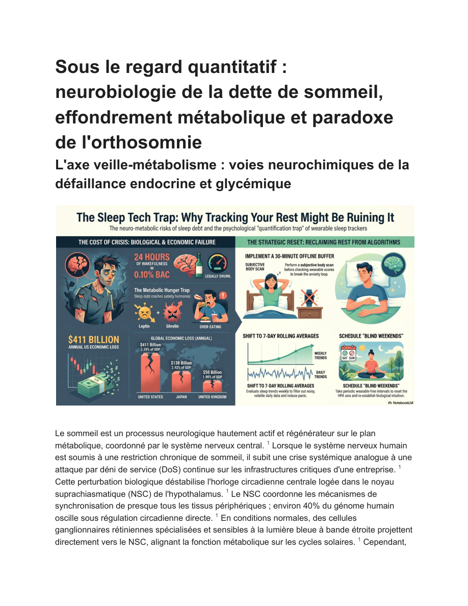 Neurobiologie De La Dette De Sommeil Cover